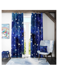 Cortinas Opacas Llylumty Espacial 53.5x114cm Juego de 2