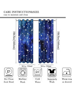 Cortinas Opacas Llylumty Espacial 53.5x114cm Juego de 2 2