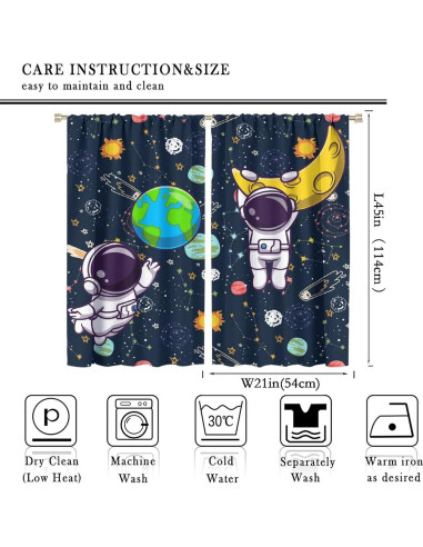 Cortinas Blackout Llylumty Espacio 2 Paneles 53,5x114cm