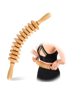 Rodillo de Masaje de Madera KintKita 42.7 cm Anti-Celulitis