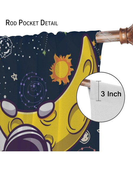 Cortinas Blackout Llylumty Espacio 2 Paneles 53,5x114cm