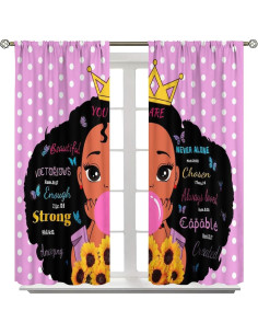 Cortinas Opacas SXXLDNG para Niñas 2 Paneles 53x160 cm 2