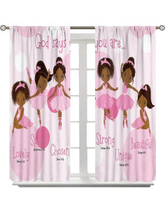 Cortinas para Niñas SXXLDNG 2 Paneles 53x53 cm Rosa 2