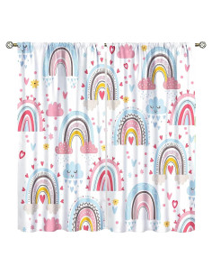 Cortinas Boho Arcoíris 2 Paneles 21x63 para Niños