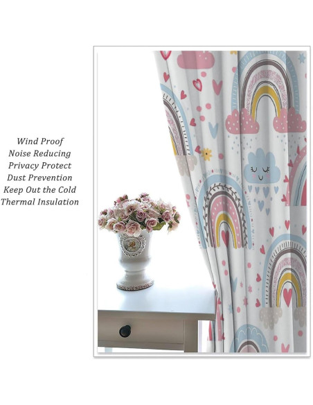 Cortinas Blackout Boho Arcoíris 2 Paneles 54x53 cm Estrellas