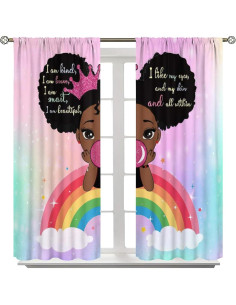 Cortinas Rosadas para Niñas SXXLDNG 2 Paneles 70x160 cm 2