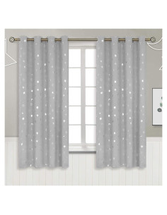 Cortinas Opacas BGment 2 Paneles Estrella y Luna 52x63cm