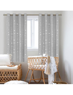 Cortinas Opacas BGment 2 Paneles Estrella y Luna 52x63cm 2