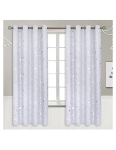 Cortinas Opacas BGment 2 Paneles Estrella y Luna 132x182 cm