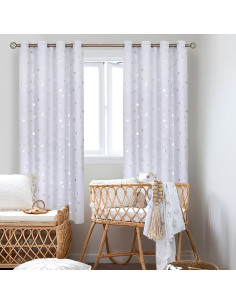 Cortinas Opacas BGment 2 Paneles Estrella y Luna 132x182 cm 2