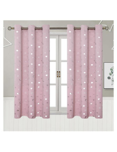 Cortinas Blackout BGment Rosa Claro 42x114 cm 2 Paneles