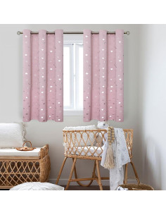 Cortinas Blackout BGment Rosa Claro 42x114 cm 2 Paneles 2