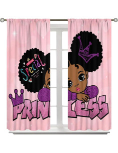 Cortinas de Niña SXXLDNG Rosa y Negra 2 Paneles 53x135 cm 2