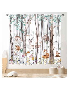 Cortinas TKUYO Woodland 2 Paneles Animales 52x84 cm