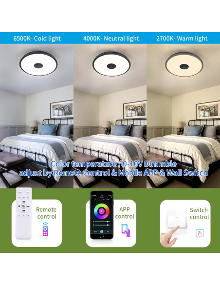 Lámpara de Techo LED ASALL 18W con Altavoz Bluetooth RGB Lámpara de Techo LED ASALL 18W con Altavoz Bluetooth RGB