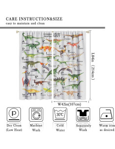 Cortinas de Dinosaurios ShiTingYu 2 Paneles 214x214cm 2