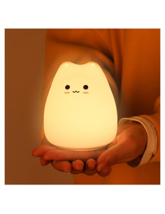Luz Nocturna ZKLiLi Gato LED Silicona Táctil 9x8.9 cm