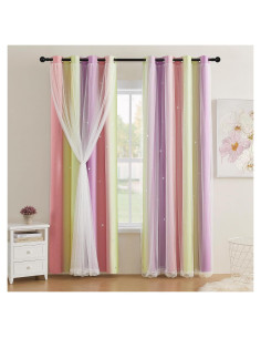 Cortina Opaca Rosa XiDi 52x72 cm con Estrellas