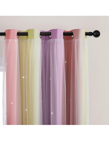 Cortina Opaca Rosa XiDi 52x72 cm con Estrellas