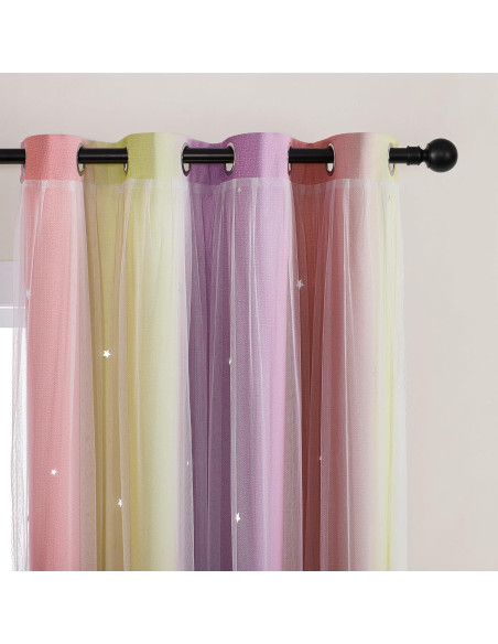 Cortina Opaca Rosa XiDi 52x72 cm con Estrellas