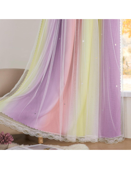 Cortina Opaca Rosa XiDi 52x72 cm con Estrellas