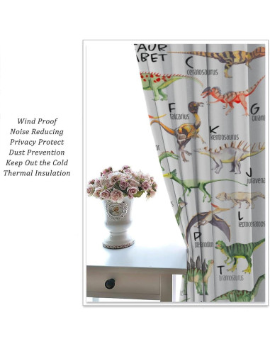 Cortinas de Dinosaurios ShiTingYu 2 Paneles 160x180cm