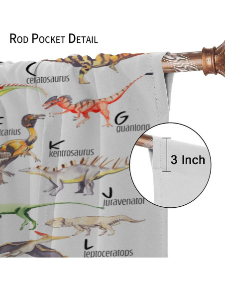 Cortinas de Dinosaurios ShiTingYu 2 Paneles 160x180cm