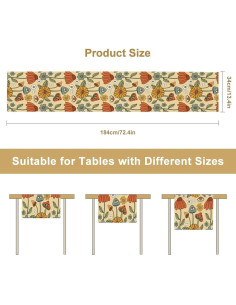 Caminito de Mesa Bohemio ShiTingYu 33x91 cm Naranja Retro 2