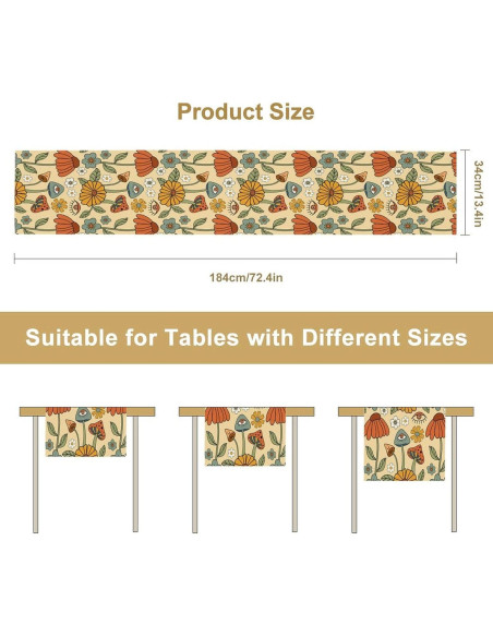 Caminito de Mesa Bohemio ShiTingYu 33x91 cm Naranja Retro