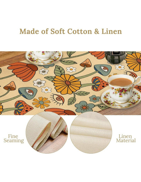 Caminito de Mesa Bohemio ShiTingYu 33x91 cm Naranja Retro