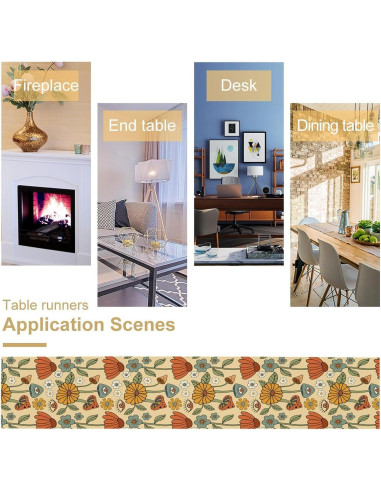 Caminito de Mesa Bohemio ShiTingYu 33x91 cm Naranja Retro