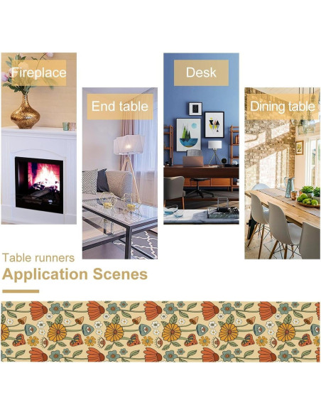 Caminito de Mesa Bohemio ShiTingYu 33x91 cm Naranja Retro