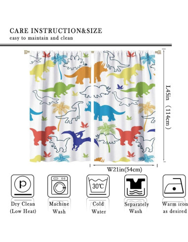 Cortinas para Niños ShiTingYu Dinosaurio 53x114 cm 2 Paneles