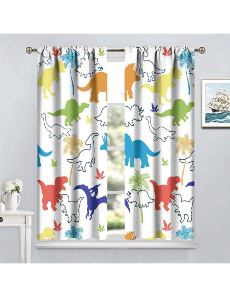 Cortinas para Niños ShiTingYu Dinosaurio 53x114 cm 2 Paneles