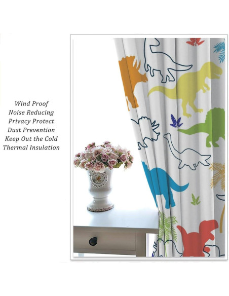 Cortinas para Niños ShiTingYu Dinosaurio 53x114 cm 2 Paneles