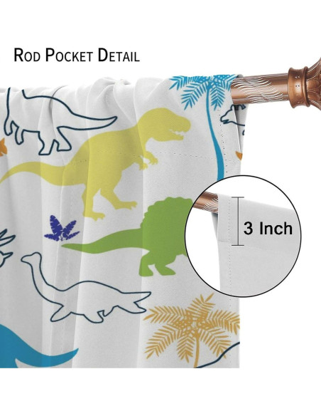 Cortinas para Niños ShiTingYu Dinosaurio 53x114 cm 2 Paneles