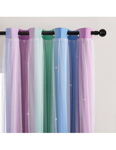 Cortina Opaca XiDi Arcoíris 132x182 cm para Niños