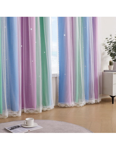 Cortina Opaca XiDi Arcoíris 132x182 cm para Niños