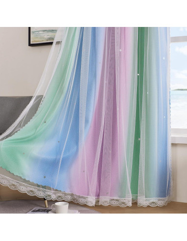 Cortina Opaca XiDi Arcoíris 132x182 cm para Niños