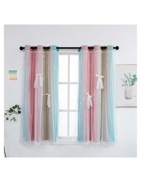 Cortina Opaca Yancorp para Niñas 86x107 cm Rosa Bebé