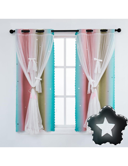 Cortina Opaca Yancorp para Niñas 86x107 cm Rosa Bebé