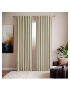 Cortinas Beige Blackout Grichril 132x183 cm 2 Paneles Aislantes