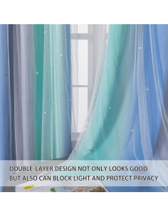 Cortina Opaca XiDi Arcoíris para Dormitorio de Niñas 2