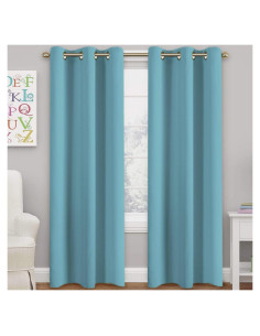 Cortinas Blackout Turquoize Aqua 2 Paneles 106x213 cm