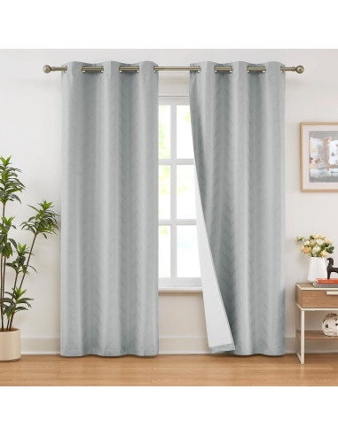 Cortinas Blackout Treatmentex Chevron 2 Pcs 101,6x160 cm Gris