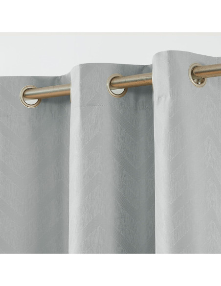Cortinas Blackout Treatmentex Chevron 2 Pcs 101,6x160 cm Gris