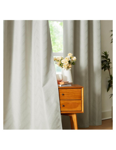 Cortinas Opacas Treatmentex Chevron Marfil 2 Paneles 100% Aislantes
