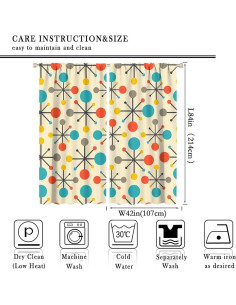 Cortinas Opacas Focusbrite 2 Paneles 107x214cm Estilo-4 2