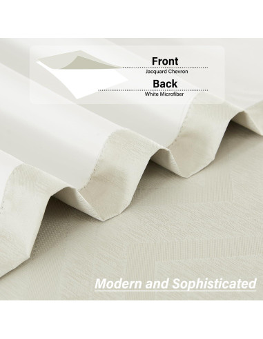 Cortinas Opacas Treatmentex Chevron Marfil 2 Paneles 100% Aislantes