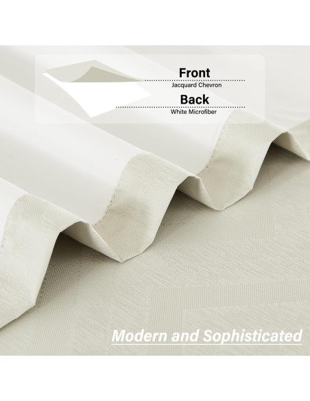 Cortinas Opacas Treatmentex Chevron Marfil 2 Paneles 100% Aislantes